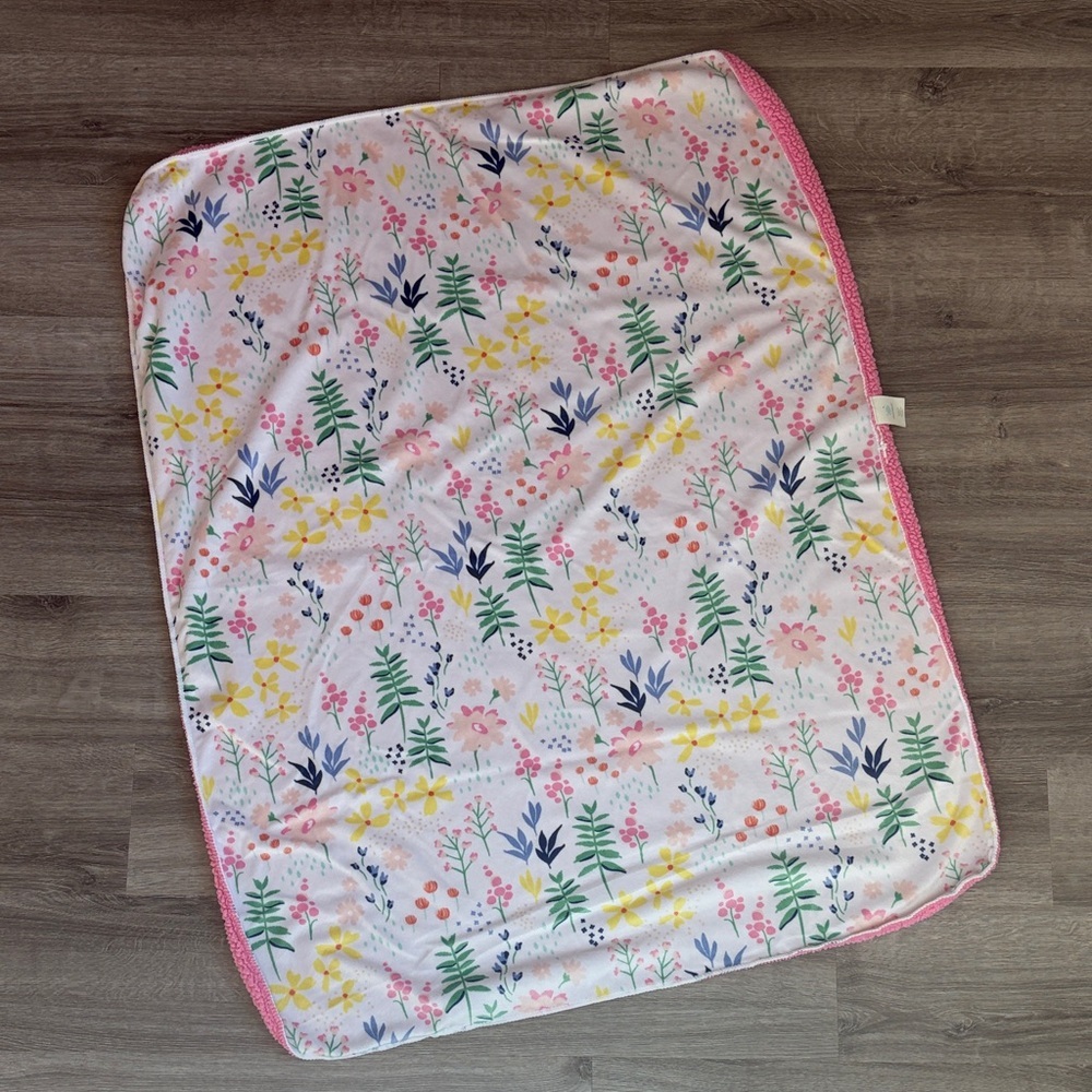 Cloud Island baby girls floral print fleece blanket